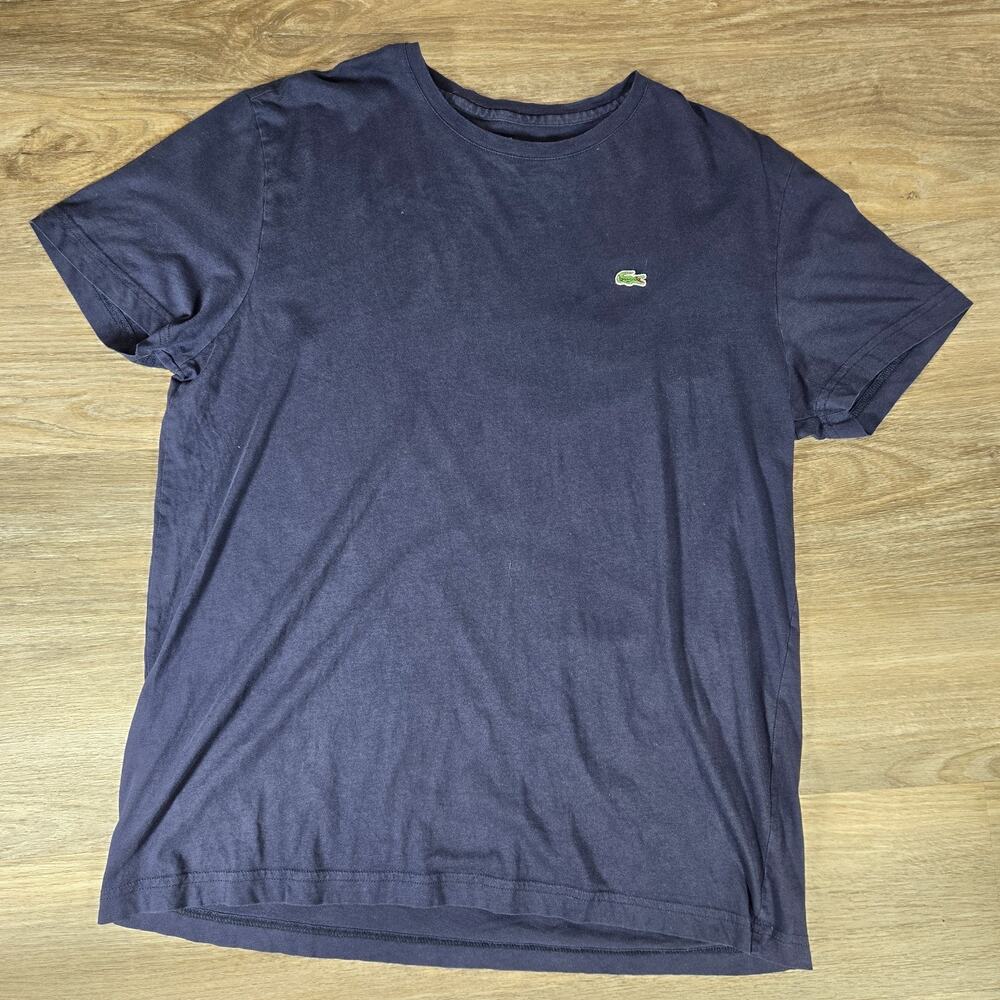 Lacoste T Shirt Mens Size 6 XL Blue Cotton Short Sleeve Crew Neck Casual Tee